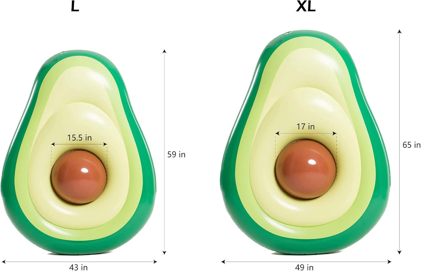 Inflatable Avocado Pool Float Floatie with Ball Water Fun Large Blow up Summer Beach Swimming Floaty Party Toys Lounge Raft for Adults (L)