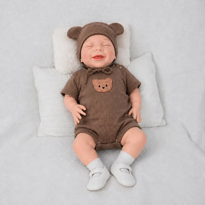 NO.5 17.72 Inch Baby Girl Doll，Silicone Doll，Reborn Doll，Washable Material，Can Be Cleaned with Water，Realistic Appearance，Suitable for Companionship and Role-Playing Toy Dolls