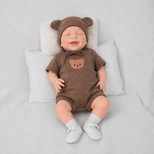 NO.5 17.72 Inch Baby Girl Doll，Silicone Doll，Reborn Doll，Washable Material，Can Be Cleaned with Water，Realistic Appearance，Suitable for Companionship and Role-Playing Toy Dolls