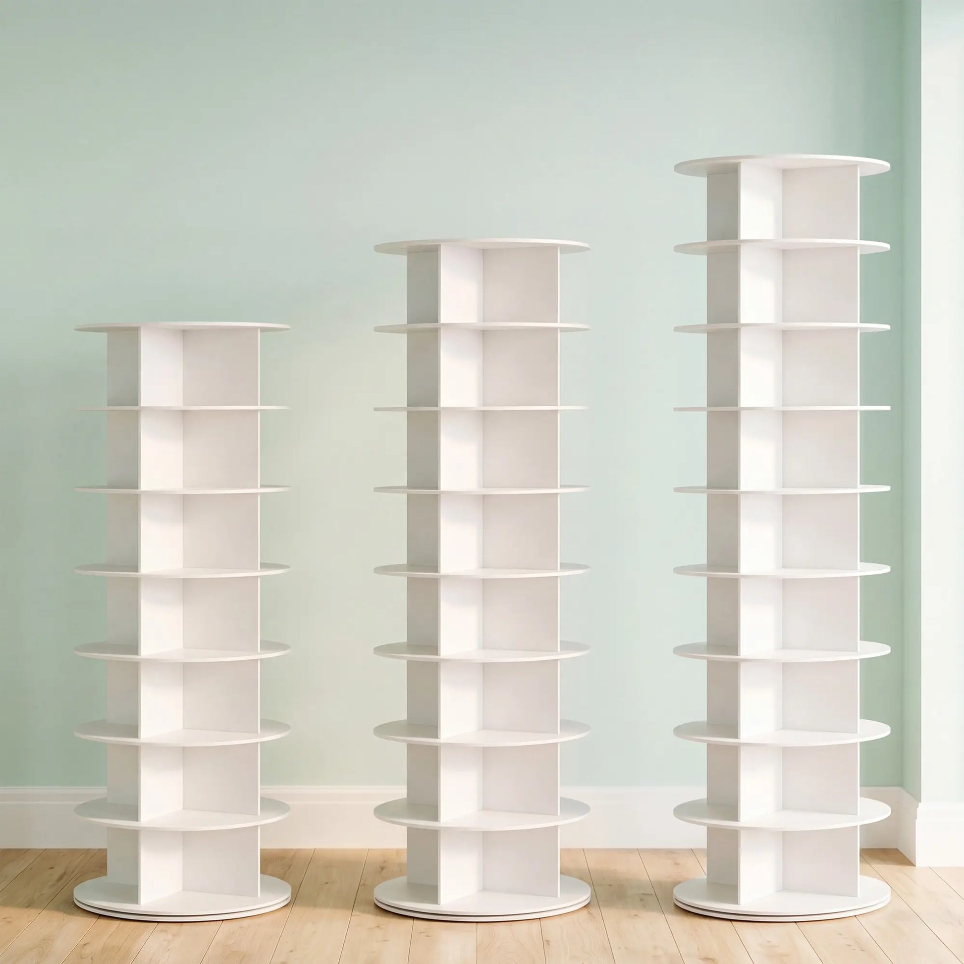 【Deals for You Days】Rotating Shoe Rack Tower, Spinning Shoe Display Lazy Susan, Revolving 360 Shoe Rack Storage round Carousel, Vertical Handbag Rotate Shoes Closet Organization