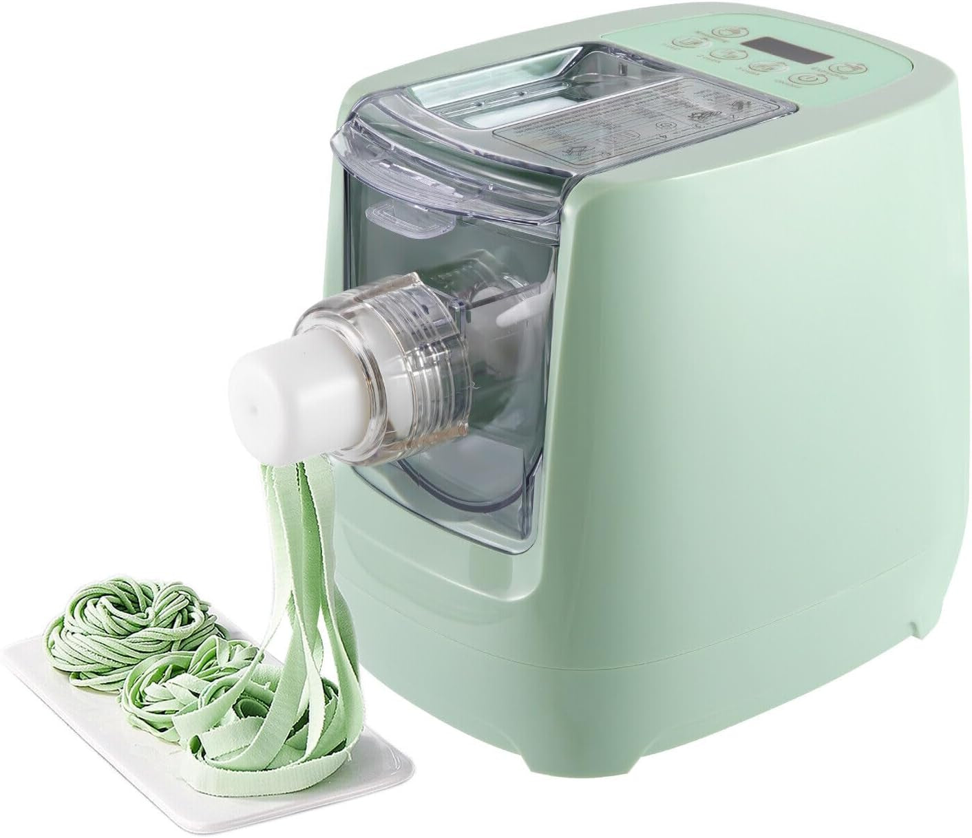 Electric Pasta Maker, 260W Automatic Noodle Maker Machine with 13 Pasta Shapes, 600G Flour Capacity Pasta Maker Machine with Measuring Cups, for Home Kitchen, Easy to Clean, Green