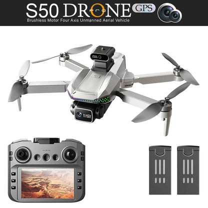 2026 Foldable Aerial Drone M8 Pro with 4K UHD EIS Anti-Shake Camera, GPS Precise Positioning System, 5G Wifi FPV Real-Time Transmission, Intelligent Obstacle Avoidance, Auto Return, 360° Stunt Roll, 2 Batteries for Adults Beginners Aerial Photography