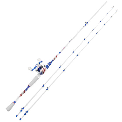 【Summer Wins】Kastking Patriot Fishing Combo - Special Edition Red White Blue Baitcaster Rod and Reel Combo | 9+1 Bearings Smooth Waterdrop Reel with Dual-Tip Rod