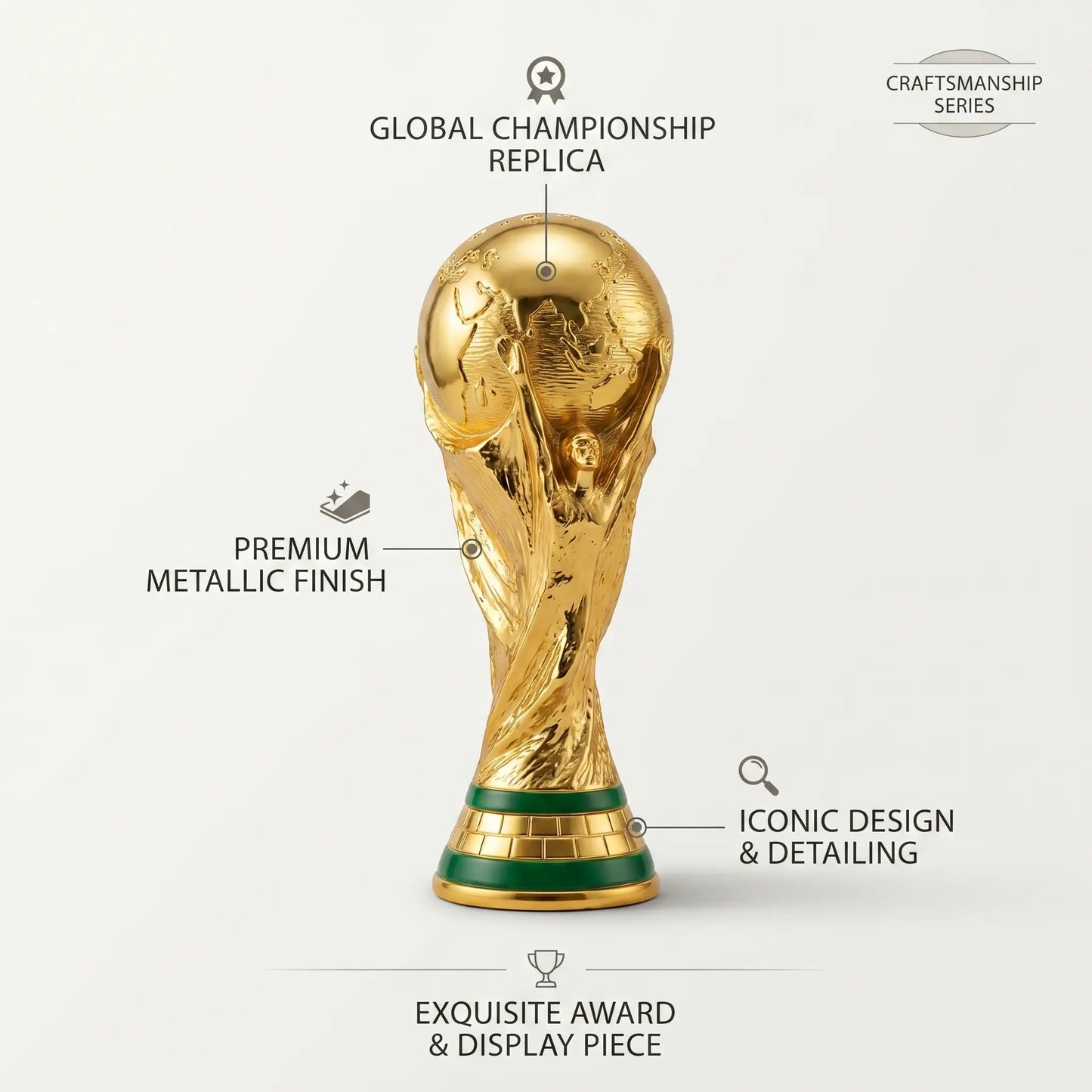 Premium Gold Trophy Collection – Luxury Championship Style Award Cup, Elegant Sports-Inspired Display Trophy for Competition, Celebration, Office Decor & Gift