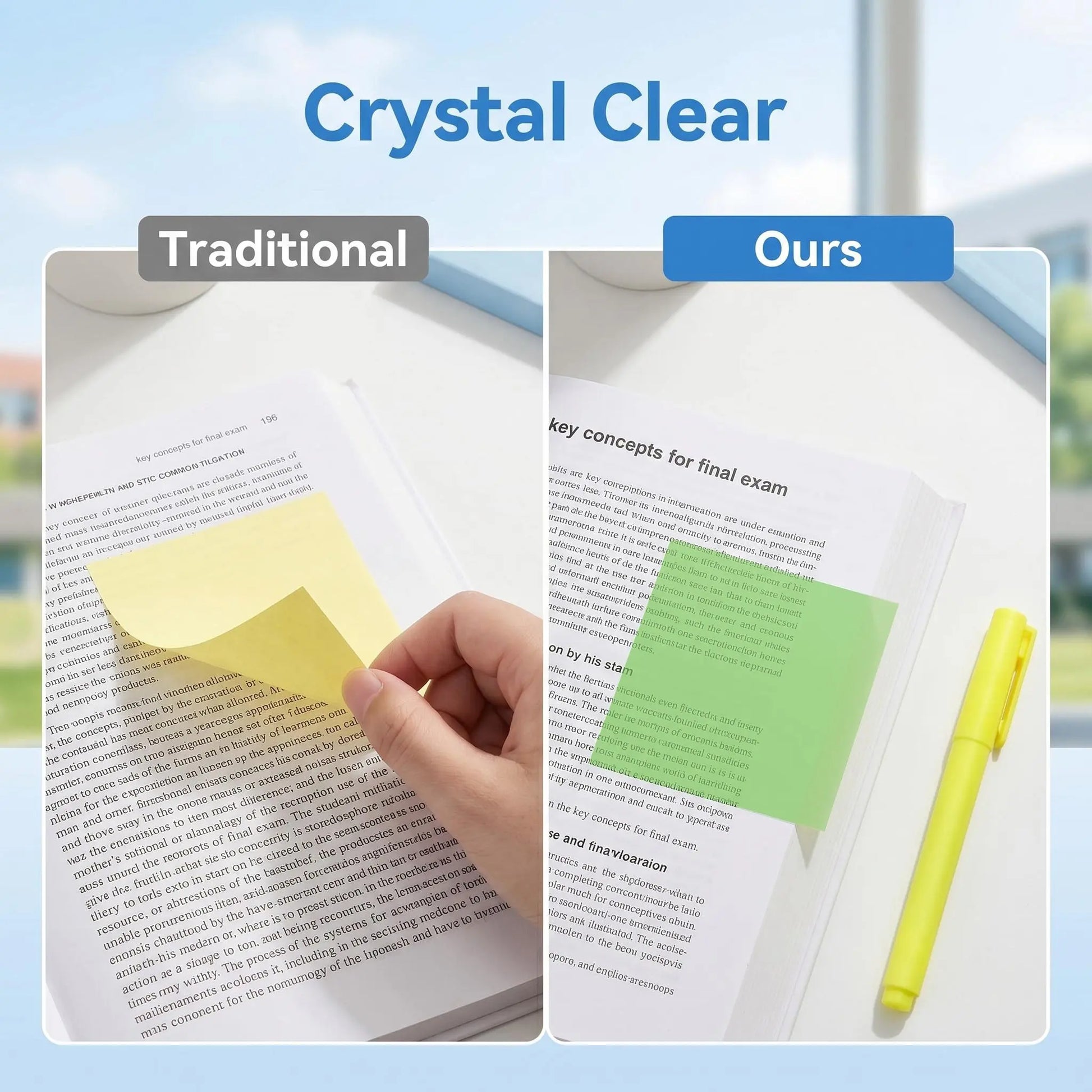 12 Boxes of Transparent Pull-Out Sticky Notes, (960 Sheets Total) - Office & School Supply, Strong Adhesion, No Residue, 50 Reuses per Sheet, Suitable for Office Work, Study