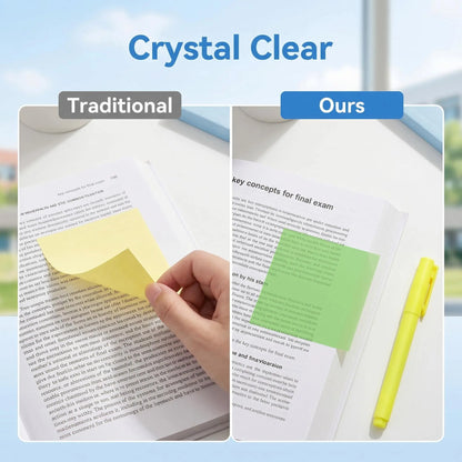 12 Boxes of Transparent Pull-Out Sticky Notes, (960 Sheets Total) - Office & School Supply, Strong Adhesion, No Residue, 50 Reuses per Sheet, Suitable for Office Work, Study