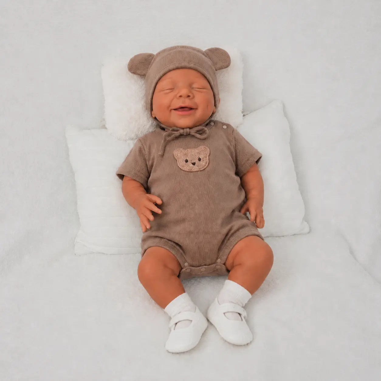 NO.5 17.72 Inch Baby Girl Doll，Silicone Doll，Reborn Doll，Washable Material，Can Be Cleaned with Water，Realistic Appearance，Suitable for Companionship and Role-Playing Toy Dolls