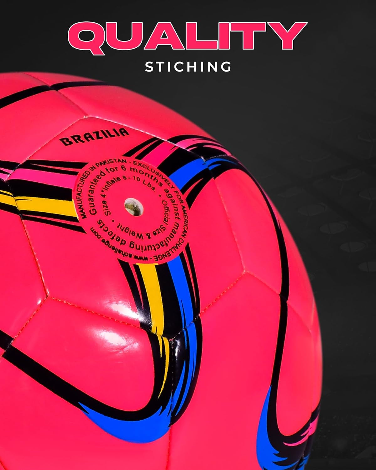 Brasilia Soccer Ball – Professional Training Soccer Ball for Grass Fields – Durable TPU Machine Stitched Soccer Balls – Sizes 2, 3, 4 & 5 – Outdoor Practice & Match Play