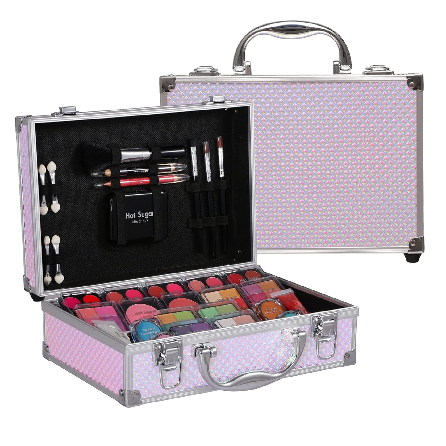 Makeup Kit for Girls and Women - Full Starter Cosmetics Set with Eye Shadow Palette, Blush, Lip Gloss, Lip & Eye Pencil and Mirror