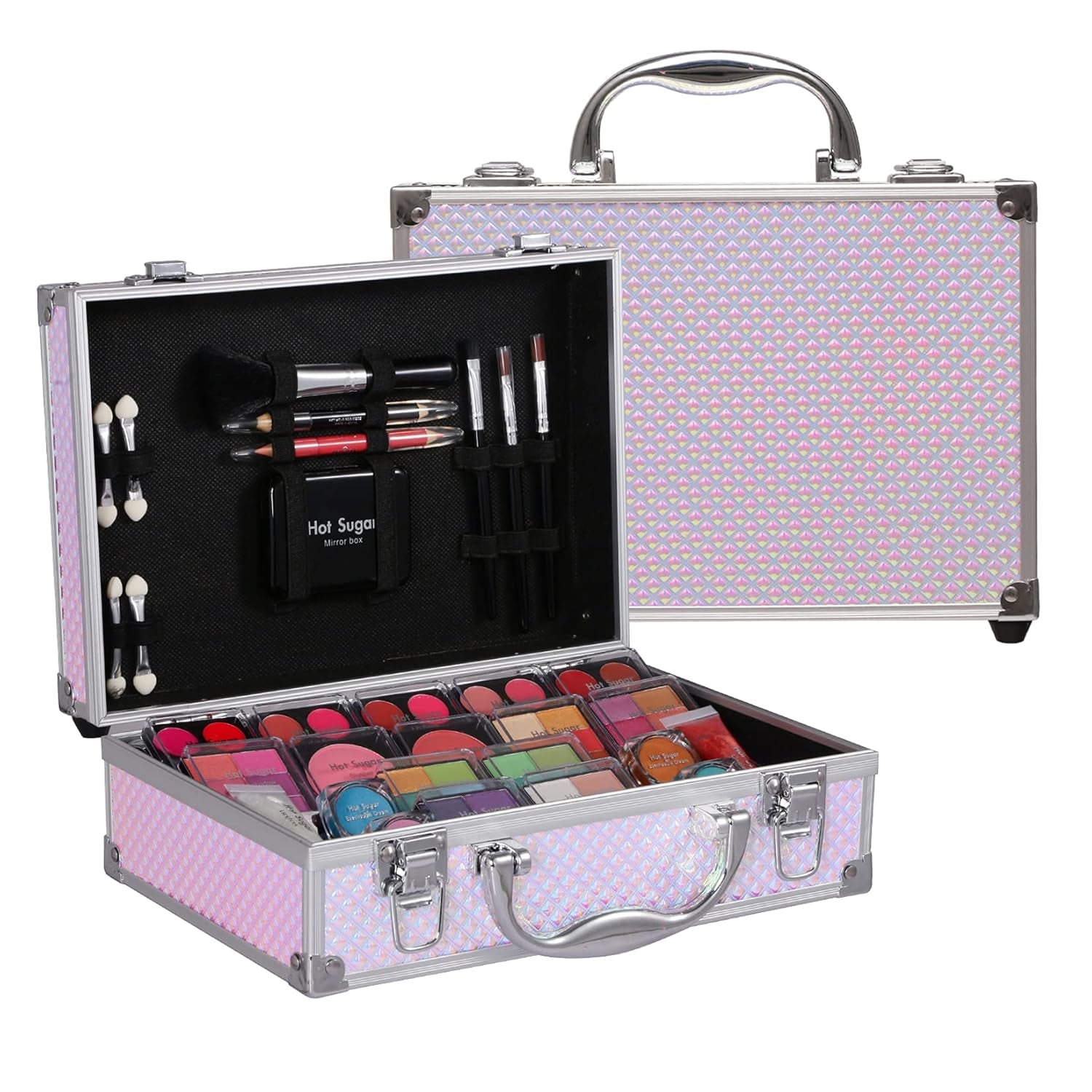 Makeup Kit for Girls and Women - Full Starter Cosmetics Set with Eye Shadow Palette, Blush, Lip Gloss, Lip & Eye Pencil and Mirror