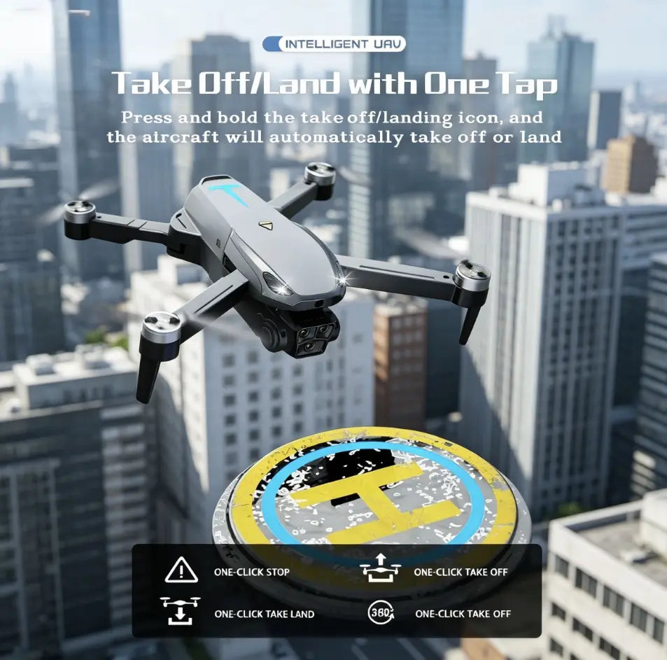 2026 Foldable Aerial Drone M8 Pro with 4K UHD EIS Anti-Shake Camera, GPS Precise Positioning System, 5G Wifi FPV Real-Time Transmission, Intelligent Obstacle Avoidance, Auto Return, 360° Stunt Roll, 2 Batteries for Adults Beginners Aerial Photography