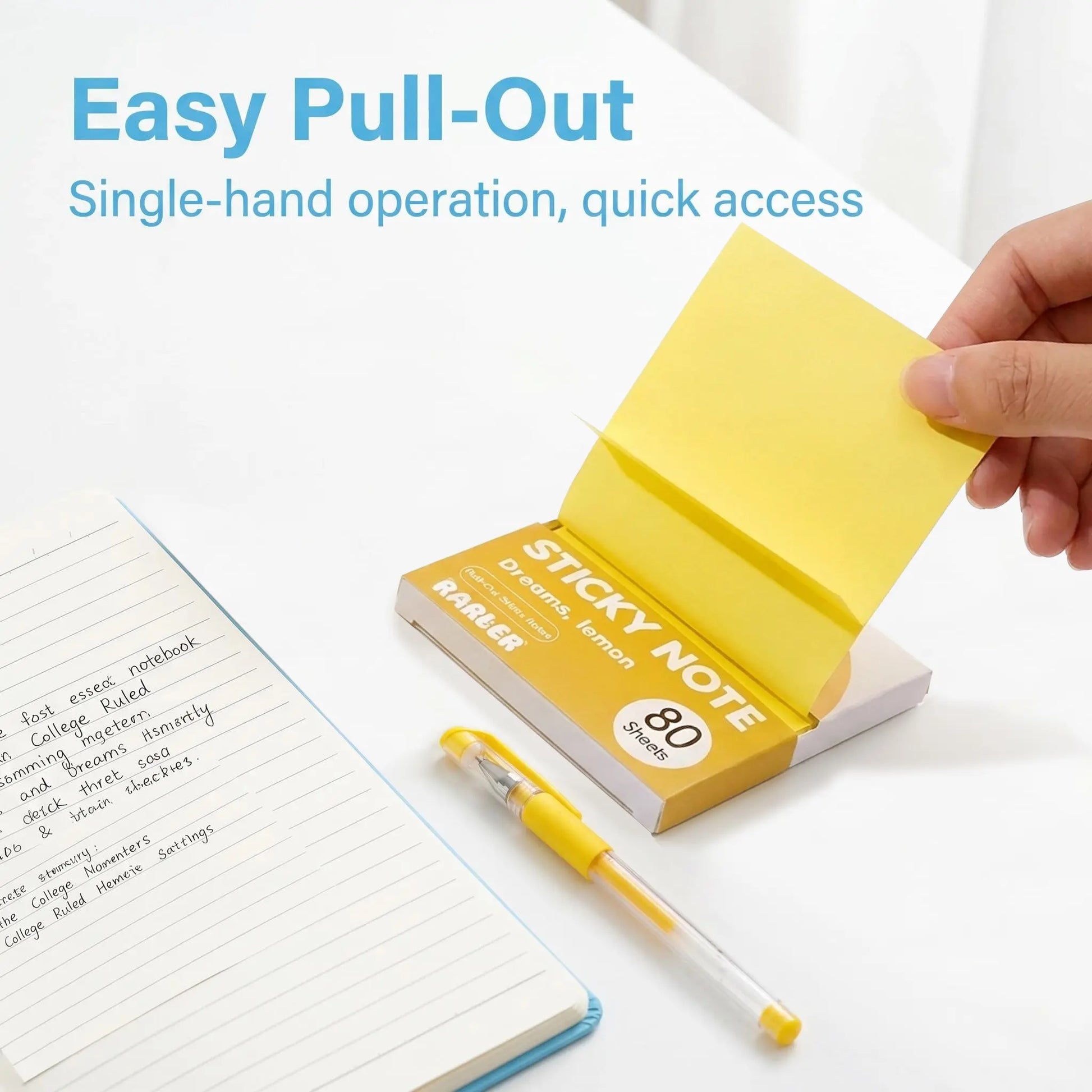 12 Boxes of Transparent Pull-Out Sticky Notes, (960 Sheets Total) - Office & School Supply, Strong Adhesion, No Residue, 50 Reuses per Sheet, Suitable for Office Work, Study