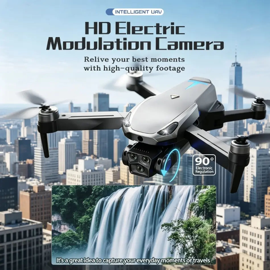 2026 Foldable Aerial Drone M8 Pro with 4K UHD EIS Anti-Shake Camera, GPS Precise Positioning System, 5G Wifi FPV Real-Time Transmission, Intelligent Obstacle Avoidance, Auto Return, 360° Stunt Roll, 2 Batteries for Adults Beginners Aerial Photography