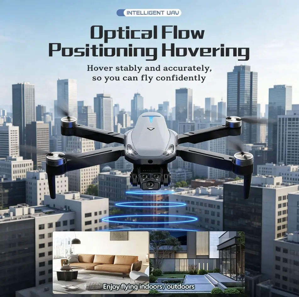 2026 Foldable Aerial Drone M8 Pro with 4K UHD EIS Anti-Shake Camera, GPS Precise Positioning System, 5G Wifi FPV Real-Time Transmission, Intelligent Obstacle Avoidance, Auto Return, 360° Stunt Roll, 2 Batteries for Adults Beginners Aerial Photography