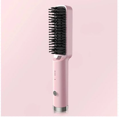 2026 Upgraded Straight Hair Comb, Portable Fashion Lazy Straightener, USB Rechargeable Flat Iron Clip, Wireless Straightening & Curling Comb