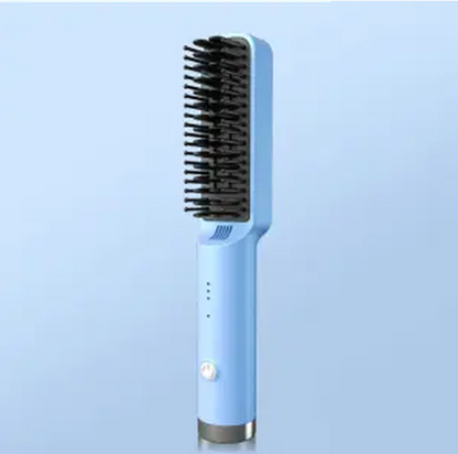 2026 Upgraded Straight Hair Comb, Portable Fashion Lazy Straightener, USB Rechargeable Flat Iron Clip, Wireless Straightening & Curling Comb