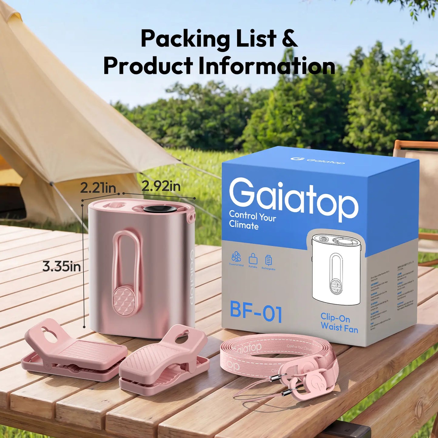 [100 Speed Turbo] GAIATOP Portable Clip-On Fan, 15000RPM Powerful Hands-Free Personal Fan, Practical Outdoor Gift Summerwins