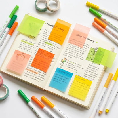 12 Boxes of Transparent Pull-Out Sticky Notes, (960 Sheets Total) - Office & School Supply, Strong Adhesion, No Residue, 50 Reuses per Sheet, Suitable for Office Work, Study