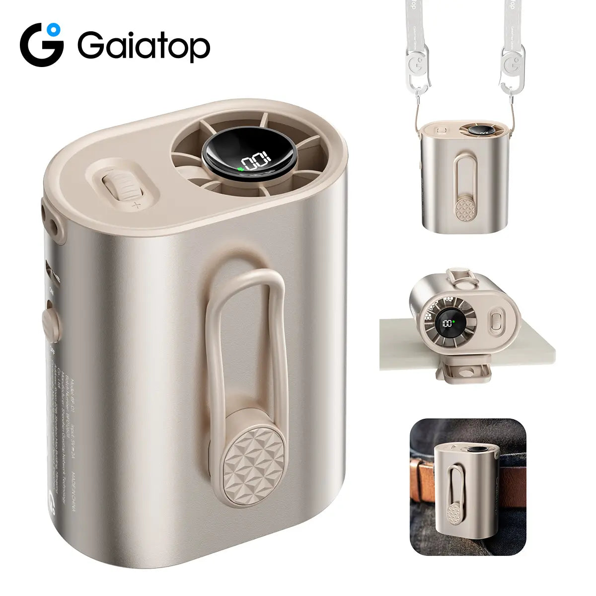 [100 Speed Turbo] GAIATOP Portable Clip-On Fan, 15000RPM Powerful Hands-Free Personal Fan, Practical Outdoor Gift Summerwins