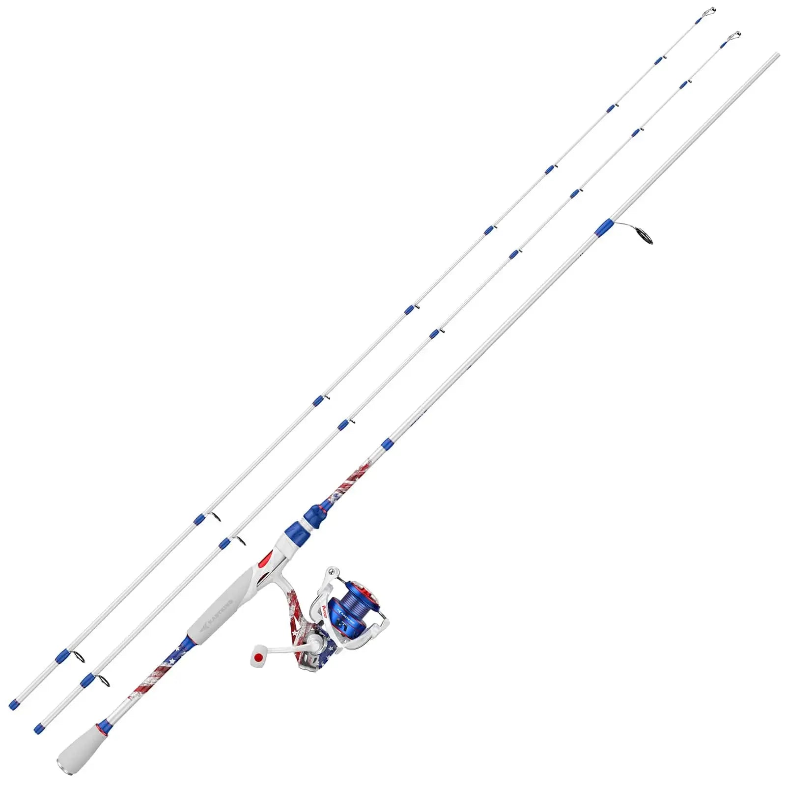 【Summer Wins】Kastking Patriot Fishing Combo - Special Edition Red White Blue Baitcaster Rod and Reel Combo | 9+1 Bearings Smooth Waterdrop Reel with Dual-Tip Rod