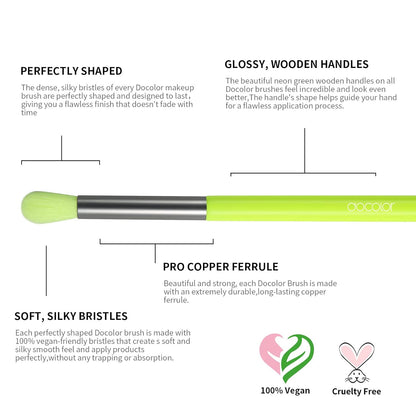 Makeup Brushes 10Pcs Makeup Brush Set Premium Synthetic Powder Kabuki Foundation Contour Blush Concealer Eye Shadow Blending Liner Make up Brush Kit - Neon Green